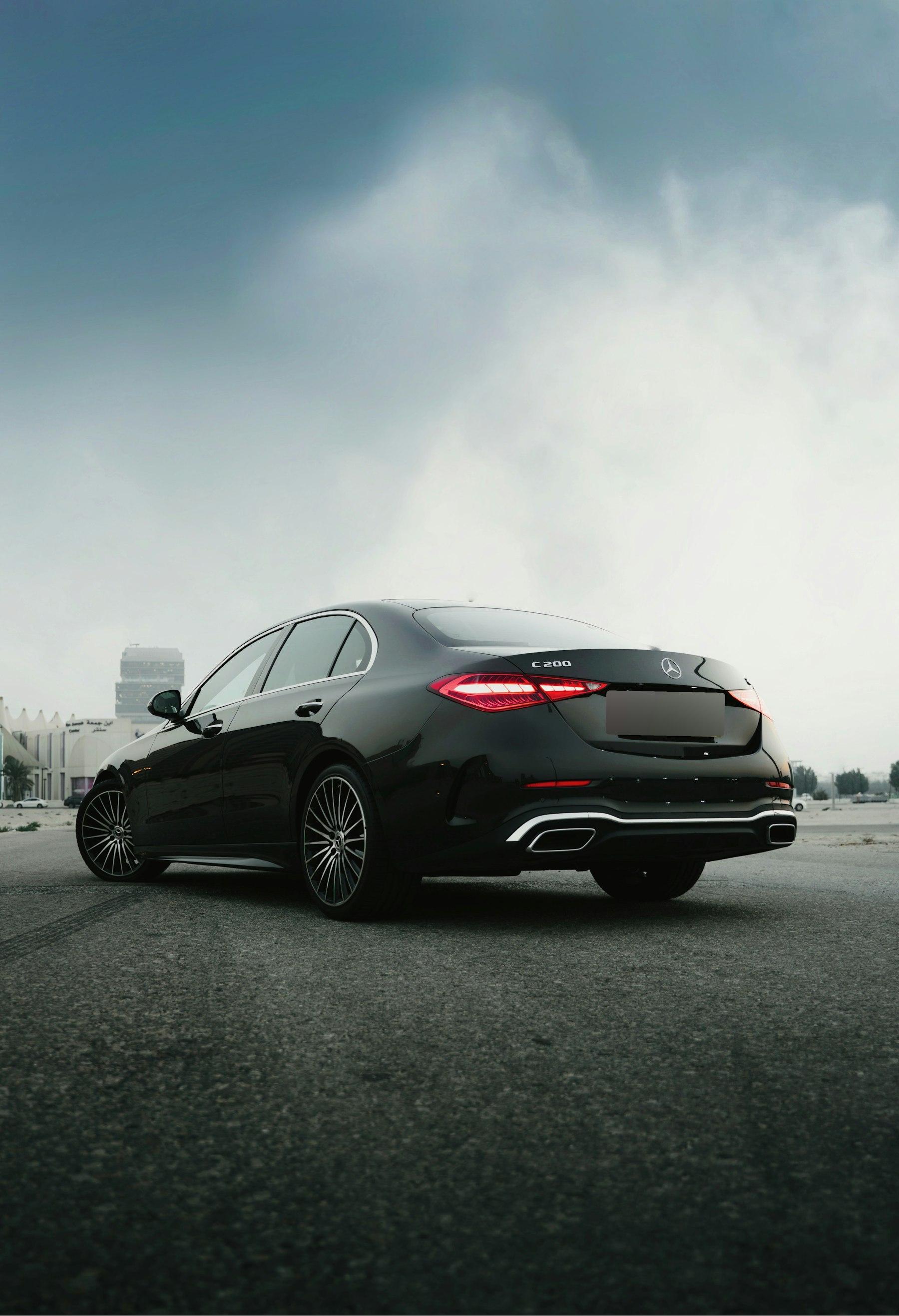 Black Mercedes-Benz sedan